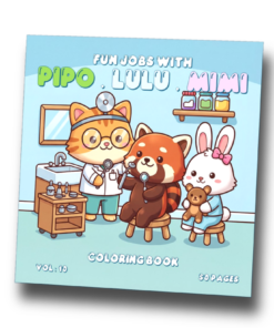 Fun Jobs with Pipo Lulu and Mimi Coloring book – VOL 10