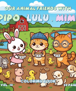 Our Animal Friends with Pipo Lulu and Mimi – VOL 15 Coloring Book