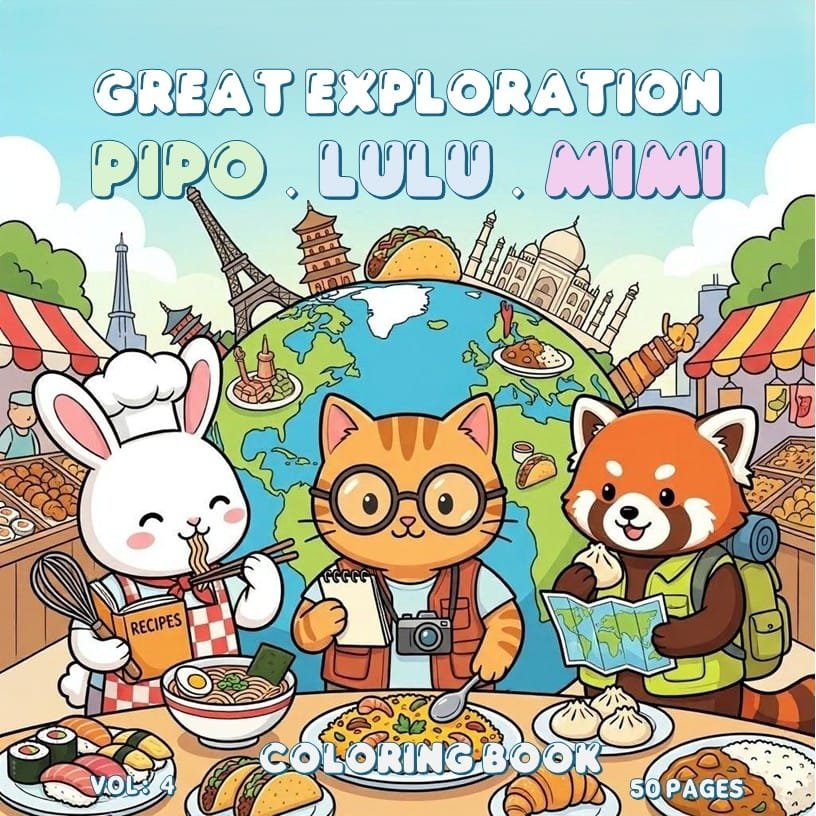 Pipo Lulu & Mimi Great Exploration Coloring Book VOL 4