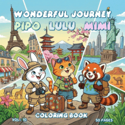Pipo Lulu & Mimi Wonderful Journey Coloring Book VOL 10 – 50 Pages