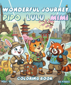 Pipo Lulu & Mimi Wonderful Journey Coloring Book VOL 10 – 50 Pages