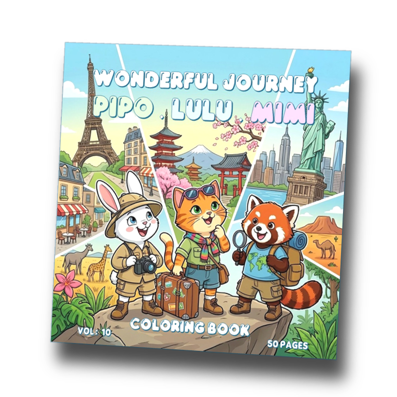 Pipo Lulu & Mimi Wonderful Journey Coloring Book VOL 10
