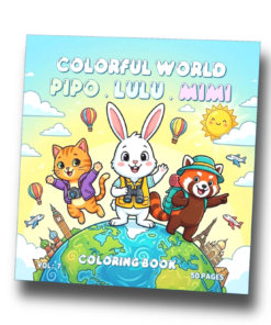 Pipo Lulu and Mimi Colorful World Coloring Book VOL 7