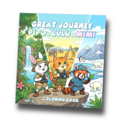 Pipo Lulu and Mimi Great Journey Coloring Book VOL 2