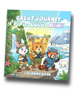 Pipo Lulu and Mimi Great Journey Coloring Book VOL 2