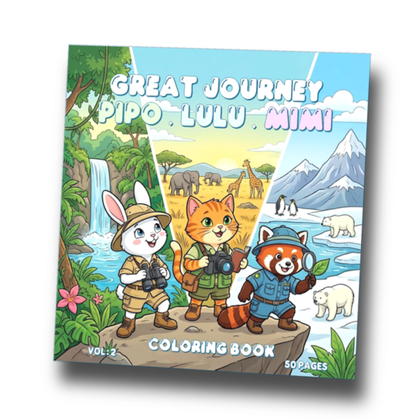 Pipo Lulu and Mimi Great Journey Coloring Book VOL 2