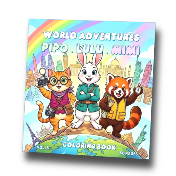 Pipo Lulu and Mimi World Adventures Coloring Book VOL 3