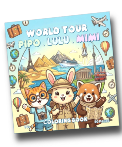 Pipo Lulu and Mimi World Tour Coloring book VOL 1