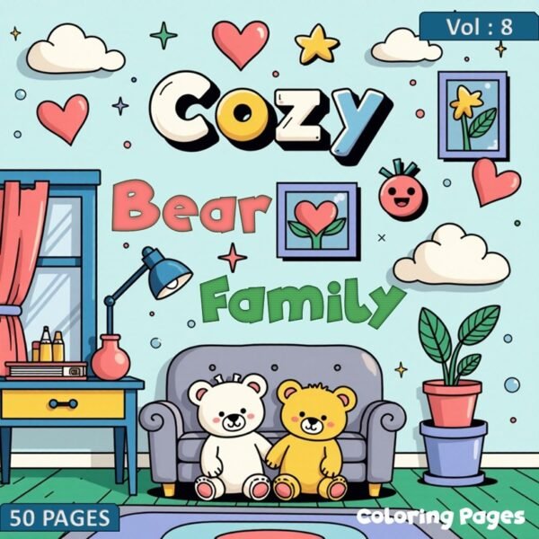 The Cozy Bear Family Coloring