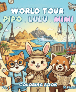Alternative view of Pipo Lulu and Mimi World Tour Coloring book VOL 1 -  50 pages