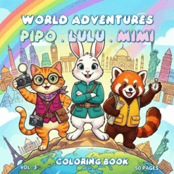 Pipo Lulu and Mimi World Adventures Coloring Book VOL 3