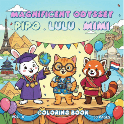 Pipo Lulu & Mimi Magnificent Odyssey Coloring Book VOL 6 – 50 Pages