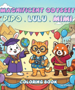 Pipo Lulu & Mimi Magnificent Odyssey Coloring Book VOL 6 – 50 Pages
