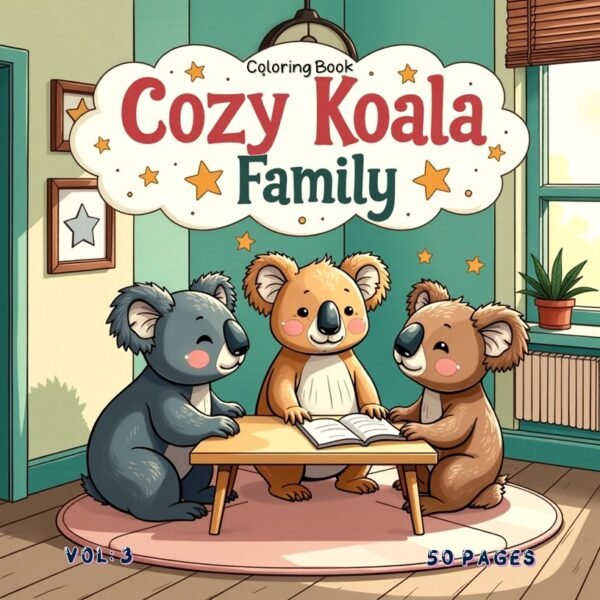 Coloring Book Cozy Koala Family Vol. 3 Adorable Relaxing Pages