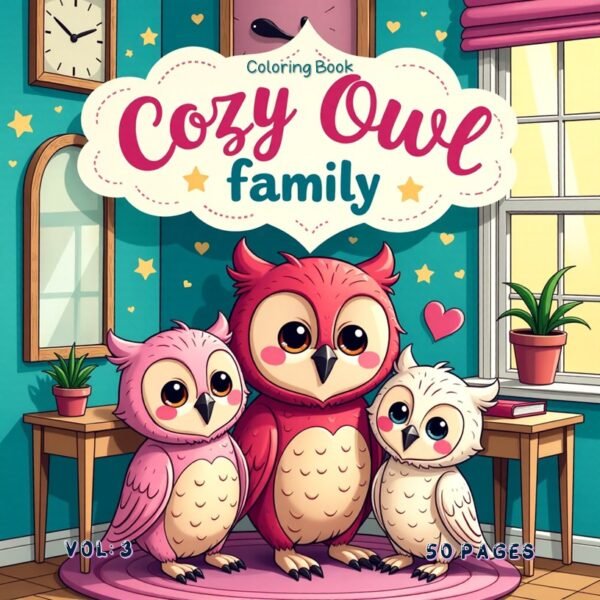 Coloring Book Cozy Owl Family Vol. 3 50 Adorable Creative Pages
