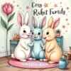 Coloring pages Cozy Rabbit Family Vol. 1 Adorable Bunny Art