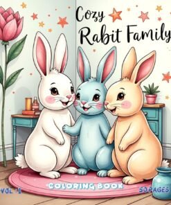 Coloring pages Cozy Rabbit Family Vol. 1 Adorable Bunny Art