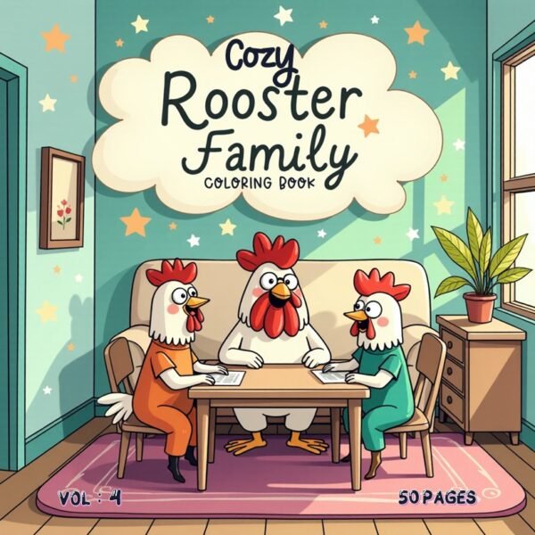 Cozy Coloring Book Rooster Family Vol. 4 Just Landed