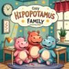 Cozy Hippopotamus Family Coloring pages Vol. 1 Digital Retreat