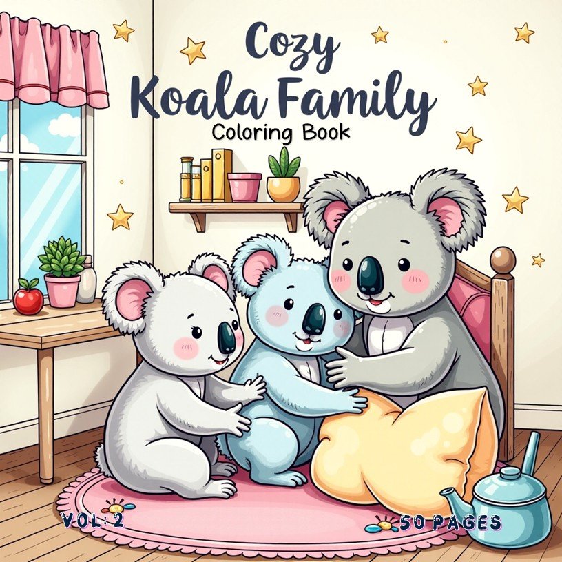 Cozy Koala Family Coloring Book Vol. 2: 50 Adorable Pages