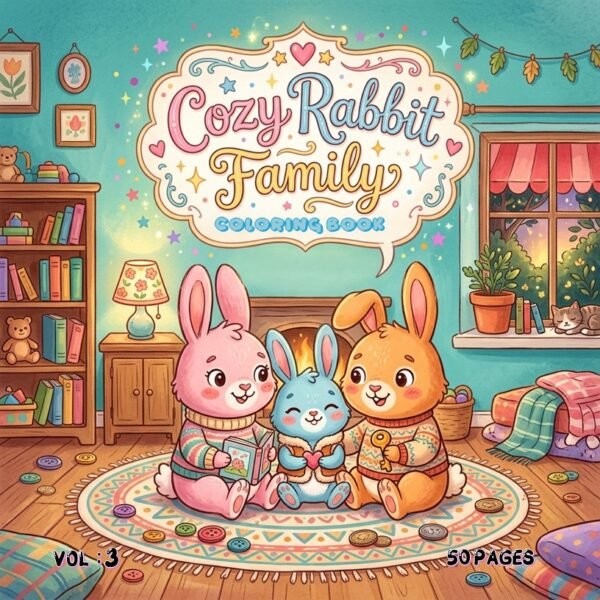 Cozy Rabbit Family Coloring book Vol. 3: Cute Bunny Adventures