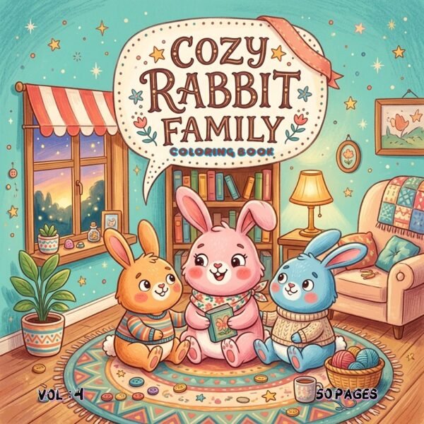 Cozy Rabbit Family Coloring pages Vol. 4 Best Bunny Art for You