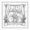 Rabbit Family Cozy Coloring pages Vol. 5: Sweetest Bunny Dreams - Image 4