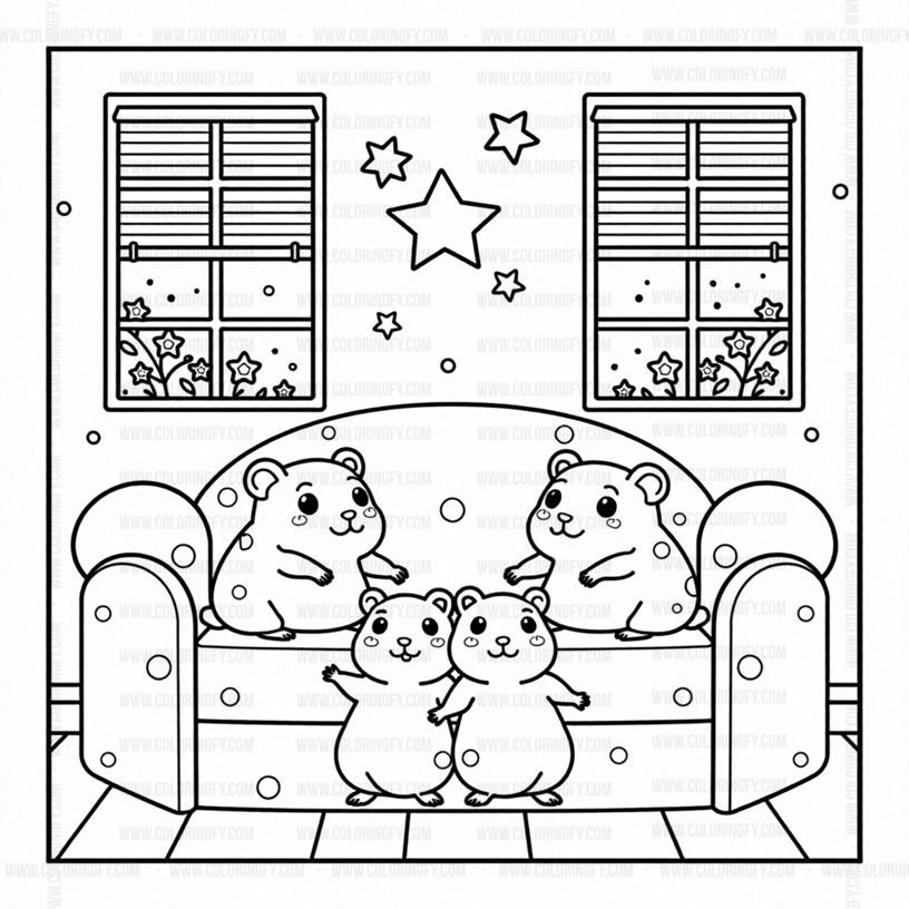 Cozy Coloring book Hamster Family Vol. 4: Tiny Digital Retreat – Image 4
