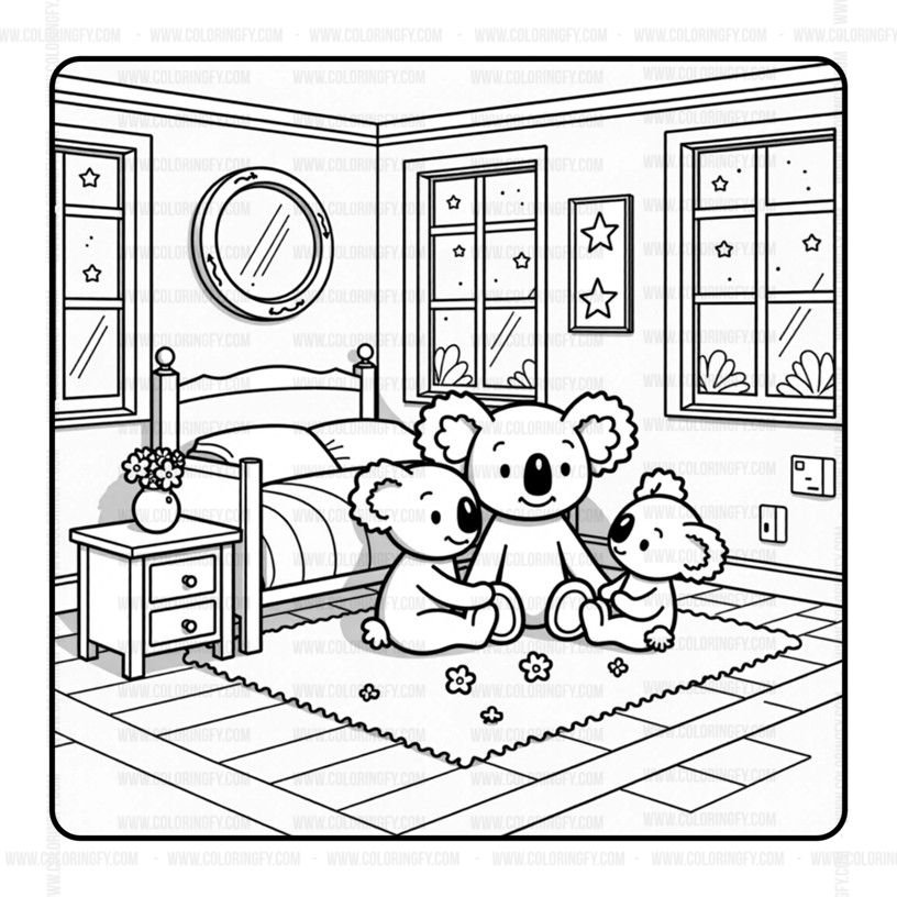 Cozy Koala Family Coloring Book Vol. 2: 50 Adorable Pages – Image 4