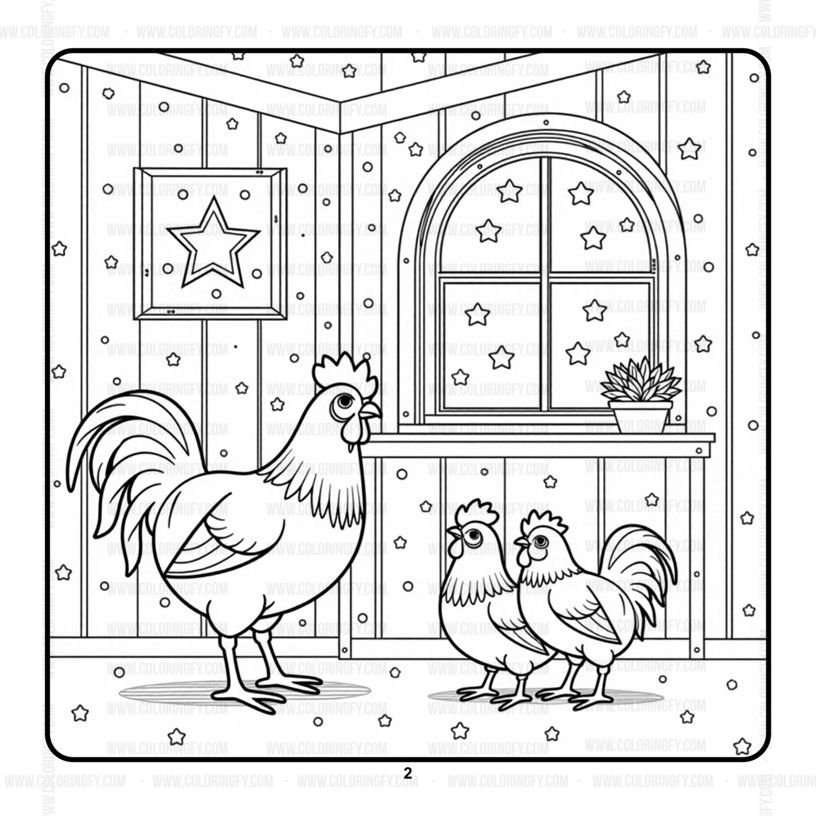 Rooster Family Cozy Coloring Book Vol. 1: Farmhouse Charm – Image 3