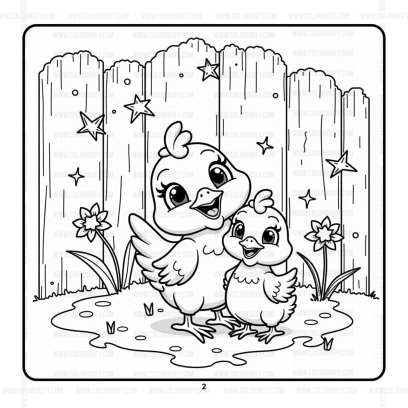 Rooster Family Cozy Coloring pages Vol. 2: Fun Farmyard Magic – Image 4