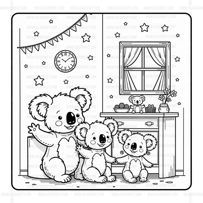 Cozy Koala Family Coloring Book Vol. 2: 50 Adorable Pages – Image 5