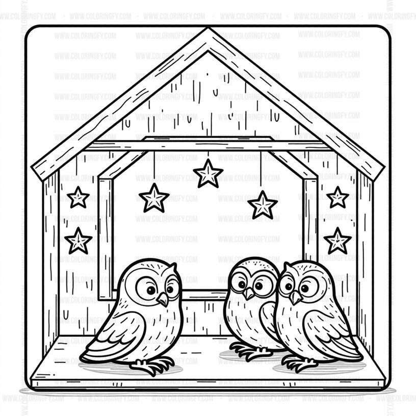 Coloring Pages Cozy Owl Family Vol. 4: 50 Adorable Forest Scenes – Image 5