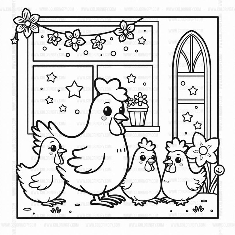 Coloring Pages Cozy Rooster Family Vol. 6 Has Arrived – Image 4