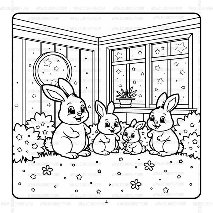 Coloring book Cozy Rabbit Family Vol. 2: Sweet Bunny Moments – Image 4