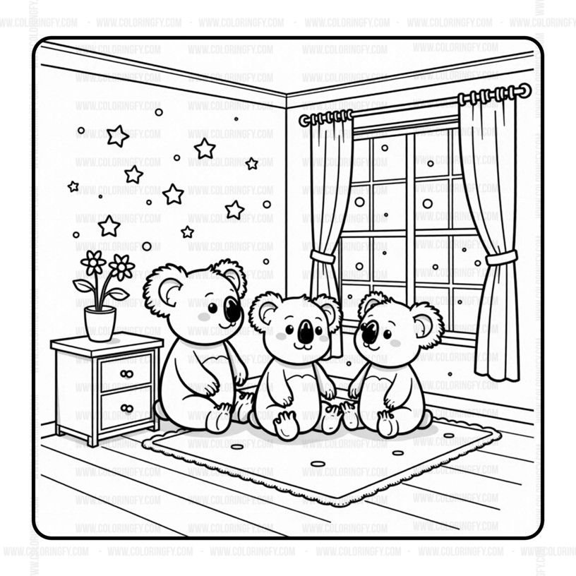 Cozy Koala Family Coloring Book Vol. 2: 50 Adorable Pages – Image 3