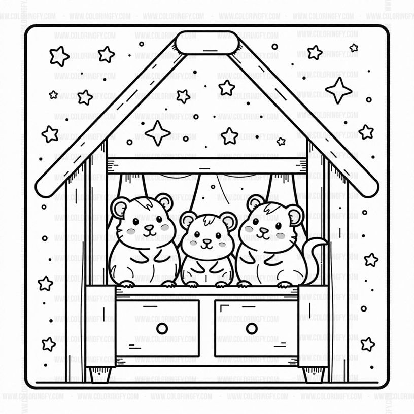 Cozy Coloring Pages Hamster Family Vol. 3: Tiny Paws Digital Art – Image 5