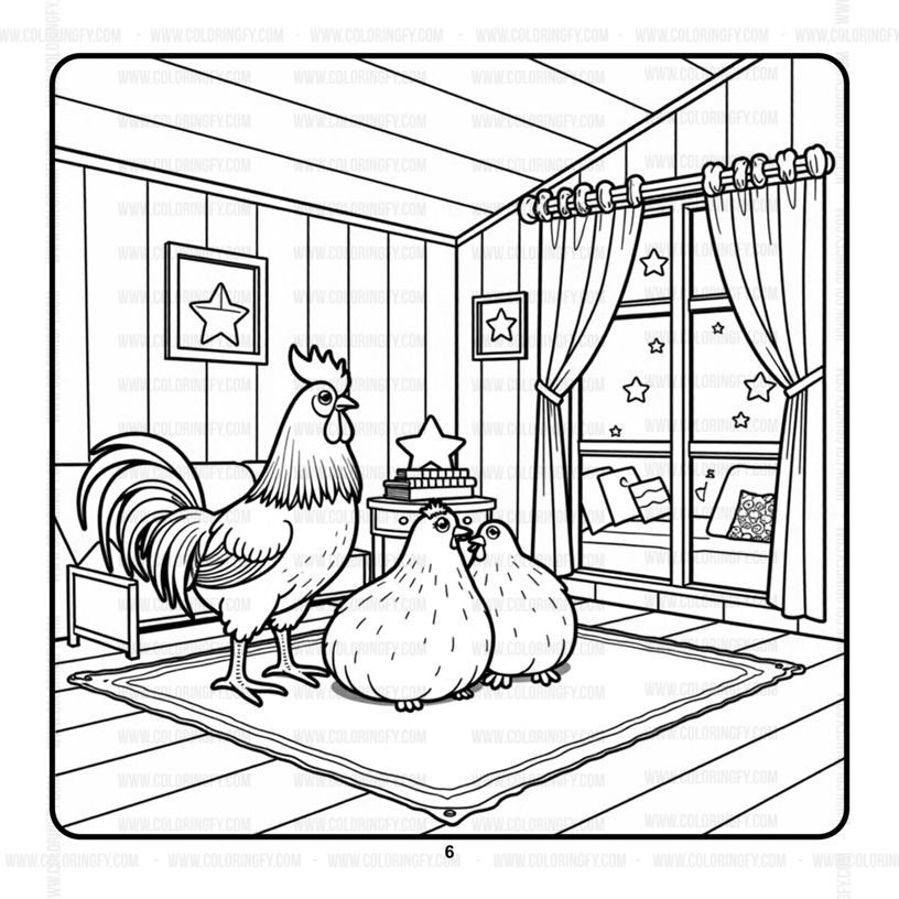 Rooster Family Cozy Coloring Book Vol. 1: Farmhouse Charm – Image 5