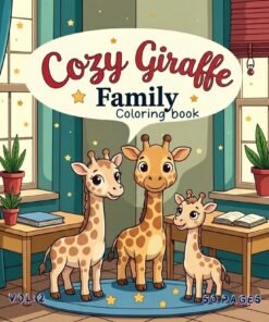 Giraffe Family Cozy Coloring Book Vol. 2 Safari Bliss Digital Art