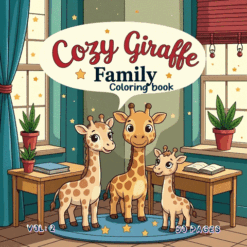 Giraffe Family Cozy Coloring Book Vol. 2 Safari Bliss Digital Art
