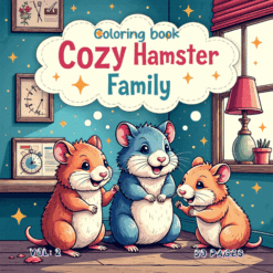 Hamster Family Cozy Coloring Pages Vol. 2 Digital Burrow Bliss