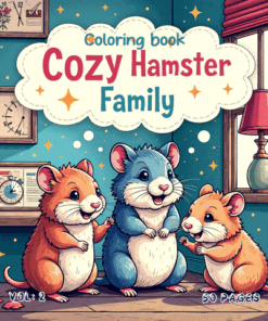 Hamster Family Cozy Coloring Pages Vol. 2 Digital Burrow Bliss