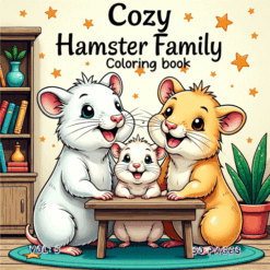 Cozy Hamster Family Coloring book Vol. 5 Whimsical Digital Joy