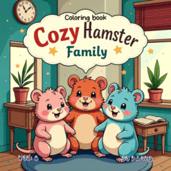 Cozy Hamster Family Coloring pages Vol. 6 Digital Art Pack