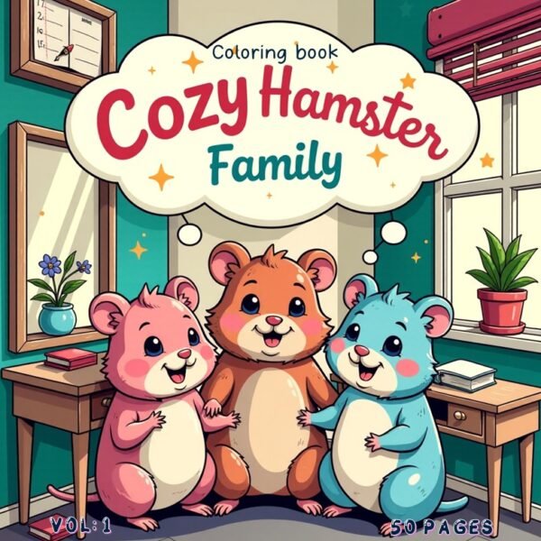 Hamster Family Cozy Coloring Book Vol. 1: Pocket-Sized Digital Joy