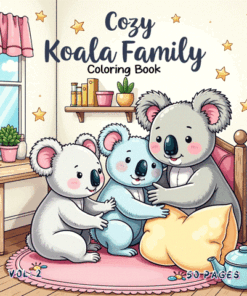 Cozy Koala Family Coloring Book Vol. 2 50 Adorable Pages