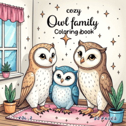 Owl Family Cozy Coloring Book Vol. 2 Magical Forest Art
