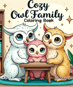 Coloring Pages Cozy Owl Family Vol. 4 50 Adorable Forest Scenes