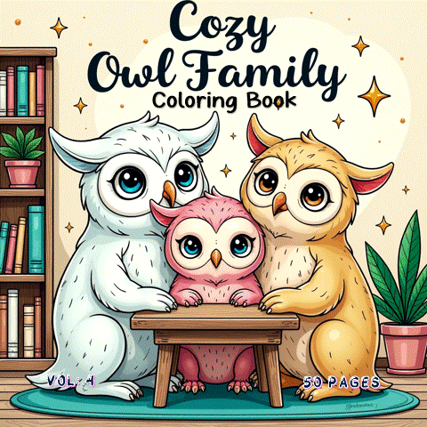 Coloring Pages Cozy Owl Family Vol. 4 50 Adorable Forest Scenes