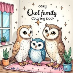Owl Family Cozy Coloring Book Vol. 2 Magical Forest Art